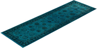 Fine Vibrance, One-of-a-Kind Hand-Knotted Runner Rug - Blue, 3' 0" x 9' 10" - Solo Rugs