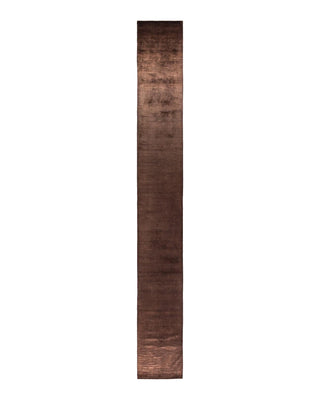 Fine Vibrance, One-of-a-Kind Hand-Knotted Runner Rug - Brown, 2' 7" x 22' 5" - Solo Rugs