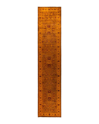Fine Vibrance, One-of-a-Kind Hand-Knotted Runner Rug - Brown, 3' 1" x 14' 9" - Solo Rugs