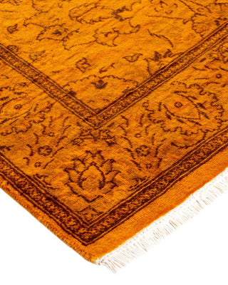 Fine Vibrance, One-of-a-Kind Hand-Knotted Runner Rug - Gold, 2' 5" x 9' 10" - Solo Rugs