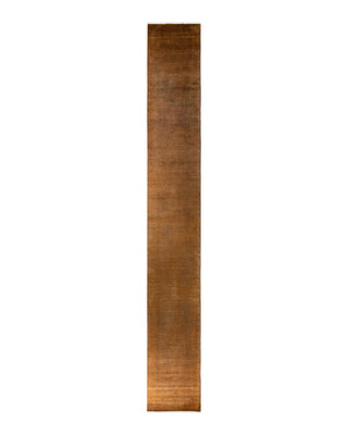 Fine Vibrance, One-of-a-Kind Hand-Knotted Runner Rug - Gold, 3' 2" x 25' 6" - Solo Rugs