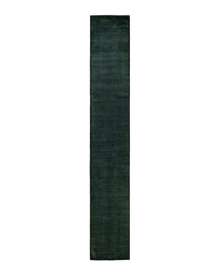 Fine Vibrance, One-of-a-Kind Hand-Knotted Runner Rug - Green, 2' 5" x 16' 4" - Solo Rugs