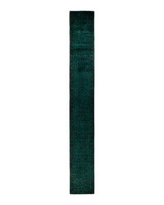 Fine Vibrance, One-of-a-Kind Hand-Knotted Runner Rug - Green, 2' 5" x 21' 5" - Solo Rugs