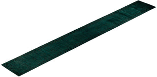 Fine Vibrance, One-of-a-Kind Hand-Knotted Runner Rug - Green, 2' 5" x 21' 5" - Solo Rugs