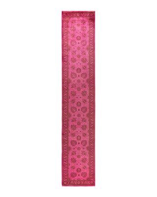 Fine Vibrance, One-of-a-Kind Hand-Knotted Runner Rug - Pink, 2' 7" x 13' 10" - Solo Rugs