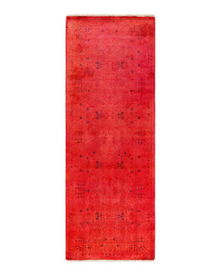 Fine Vibrance, One-of-a-Kind Hand-Knotted Runner Rug - Pink, 2' 7" x 7' 3" - Solo Rugs