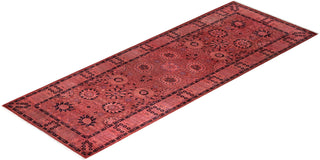 Fine Vibrance, One-of-a-Kind Hand-Knotted Runner Rug - Pink, 3' 3" x 9' 1" - Solo Rugs