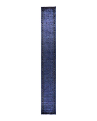 Fine Vibrance, One-of-a-Kind Hand-Knotted Runner Rug - Purple, 2' 8" x 19' 10" - Solo Rugs