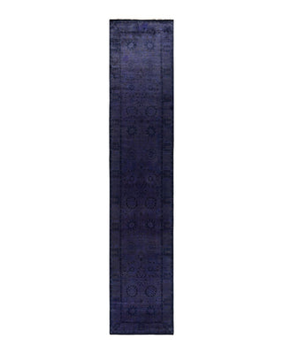 Fine Vibrance, One-of-a-Kind Hand-Knotted Runner Rug - Purple, 3' 0" x 14' 9" - Solo Rugs