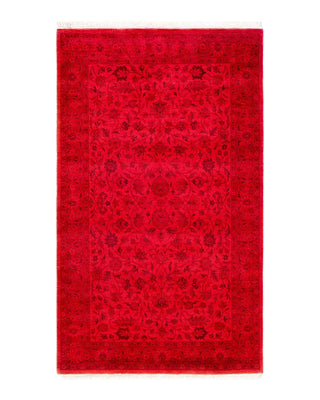 Fine Vibrance, One-of-a-Kind Hand-Knotted Runner Rug - Red, 3' 1" x 5' 2" - Solo Rugs