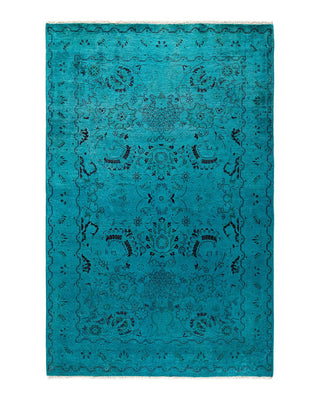 Fine Vibrance, One-of-a-Kind Handmade Area Rug - Blue, 4' 1" x 6' 2" - Solo Rugs