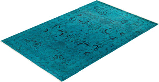 Fine Vibrance, One-of-a-Kind Handmade Area Rug - Blue, 4' 1" x 6' 2" - Solo Rugs