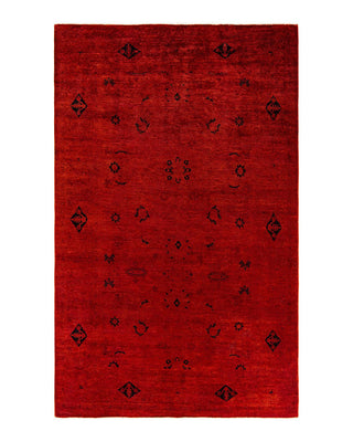 Fine Vibrance, One-of-a-Kind Handmade Area Rug - Orange, 6' 1" x 9' 10" - Solo Rugs