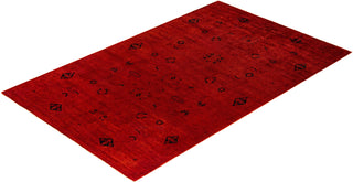 Fine Vibrance, One-of-a-Kind Handmade Area Rug - Orange, 6' 1" x 9' 10" - Solo Rugs