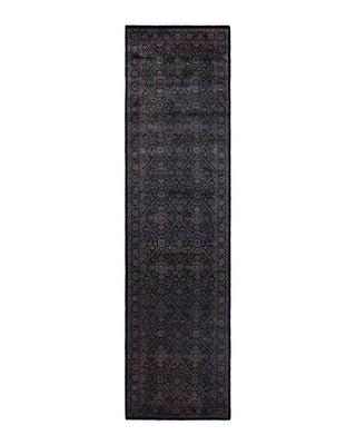 Fine Vibrance, One-of-a-Kind Handmade Runner Rug - Black, 2' 7" x 10' 3" - Solo Rugs