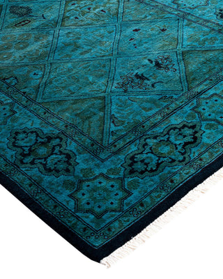 Fine Vibrance, One-of-a-Kind Handmade Runner Rug - Blue, 2' 8" x 4' 2" - Solo Rugs
