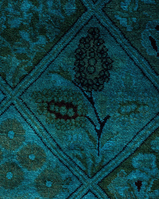 Fine Vibrance, One-of-a-Kind Handmade Runner Rug - Blue, 2' 8" x 4' 2" - Solo Rugs