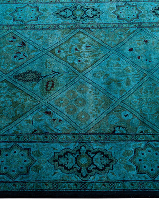 Fine Vibrance, One-of-a-Kind Handmade Runner Rug - Blue, 2' 8" x 4' 2" - Solo Rugs