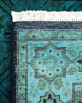 Fine Vibrance, One-of-a-Kind Handmade Runner Rug - Blue, 2' 8" x 4' 2" - Solo Rugs