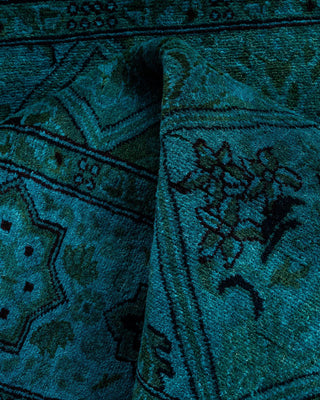 Fine Vibrance, One-of-a-Kind Handmade Runner Rug - Blue, 2' 8" x 4' 2" - Solo Rugs