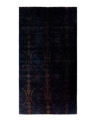 Vibrance, One-of-a-Kind Hand-Knotted Area Rug - Black, 7' 10" x 14' 4" - Solo Rugs