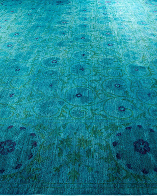 Vibrance, One-of-a-Kind Hand-Knotted Area Rug - Blue, 12' 1" x 15' 10" - Solo Rugs