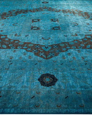 Vibrance, One-of-a-Kind Hand-Knotted Area Rug - Blue, 12' 4" x 15' 4" - Solo Rugs