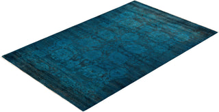 Vibrance, One-of-a-Kind Hand-Knotted Area Rug - Blue, 4' 0" x 6' 4" - Solo Rugs