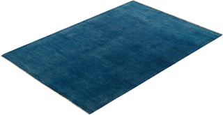 Vibrance, One-of-a-Kind Hand-Knotted Area Rug - Blue, 4' 2" x 5' 10" - Solo Rugs