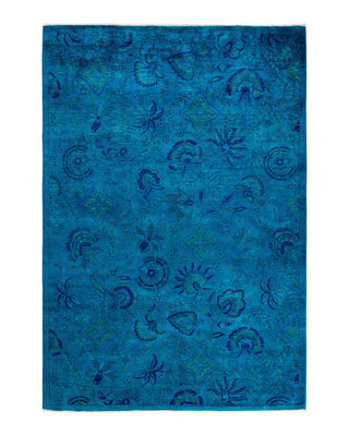 Vibrance, One-of-a-Kind Hand-Knotted Area Rug - Blue, 6' 0" x 9' 3" - Solo Rugs