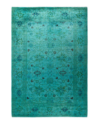 Vibrance, One-of-a-Kind Hand-Knotted Area Rug - Blue, 6' 1" x 8' 9" - Solo Rugs