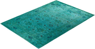 Vibrance, One-of-a-Kind Hand-Knotted Area Rug - Blue, 6' 1" x 8' 9" - Solo Rugs