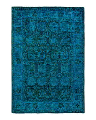 Vibrance, One-of-a-Kind Hand-Knotted Area Rug - Blue, 6' 1" x 9' 0" - Solo Rugs