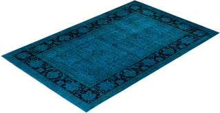 Vibrance, One-of-a-Kind Hand-Knotted Area Rug - Blue, 6' 1" x 9' 4" - Solo Rugs