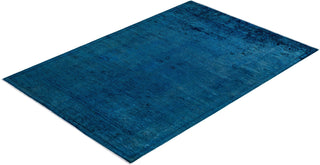 Vibrance, One-of-a-Kind Hand-Knotted Area Rug - Blue, 6' 1" x 9' 6" - Solo Rugs