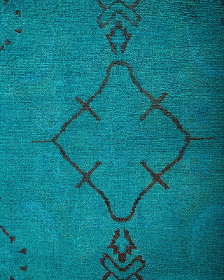 Vibrance, One-of-a-Kind Hand-Knotted Area Rug - Blue, 9' 2" x 12' 9" - Solo Rugs