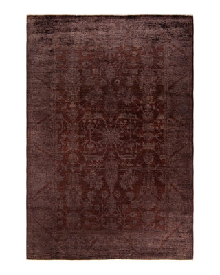 Vibrance, One-of-a-Kind Hand-Knotted Area Rug - Brown, 6' 3" x 9' 2" - Solo Rugs