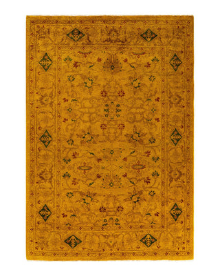 Vibrance, One-of-a-Kind Hand-Knotted Area Rug - Gold, 4' 7" x 6' 7" - Solo Rugs