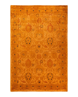 Vibrance, One-of-a-Kind Hand-Knotted Area Rug - Gold, 6' 1" x 9' 3" - Solo Rugs