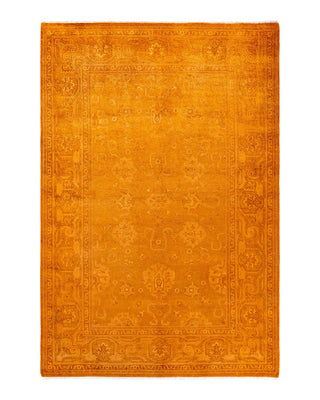 Vibrance, One-of-a-Kind Hand-Knotted Area Rug - Gold, 6' 2" x 9' 3" - Solo Rugs