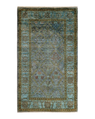 Vibrance, One-of-a-Kind Hand-Knotted Area Rug - Gray, 3' 2" x 5' 2" - Solo Rugs