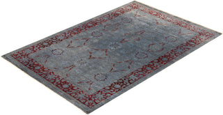 Vibrance, One-of-a-Kind Hand-Knotted Area Rug - Gray, 4' 1" x 6' 1" - Solo Rugs