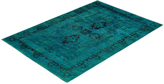 Vibrance, One-of-a-Kind Hand-Knotted Area Rug - Green, 6' 0" x 8' 8" - Solo Rugs