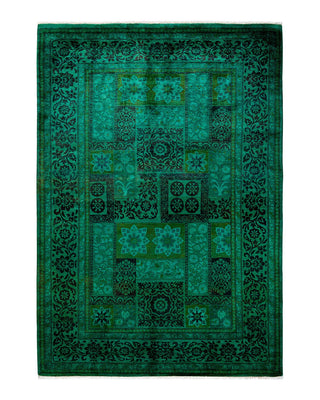 Vibrance, One-of-a-Kind Hand-Knotted Area Rug - Green, 6' 0" x 8' 9" - Solo Rugs