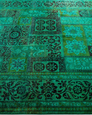 Vibrance, One-of-a-Kind Hand-Knotted Area Rug - Green, 6' 0" x 8' 9" - Solo Rugs