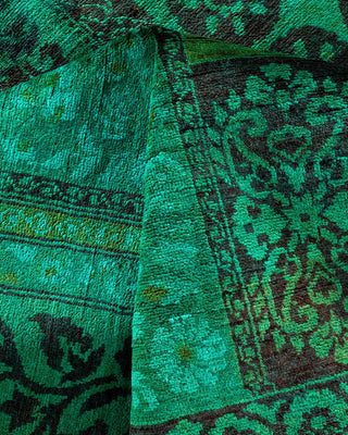 Vibrance, One-of-a-Kind Hand-Knotted Area Rug - Green, 6' 0" x 8' 9" - Solo Rugs