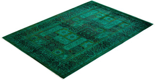 Vibrance, One-of-a-Kind Hand-Knotted Area Rug - Green, 6' 0" x 8' 9" - Solo Rugs