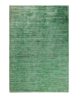 Vibrance, One-of-a-Kind Hand-Knotted Area Rug - Green, 6' 1" x 9' 1" - Solo Rugs