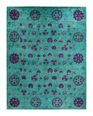 Vibrance, One-of-a-Kind Hand-Knotted Area Rug - Green, 9' 2" x 12' 1" - Solo Rugs