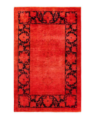 Vibrance, One-of-a-Kind Hand-Knotted Area Rug - Orange, 3' 10" x 6' 3" - Solo Rugs